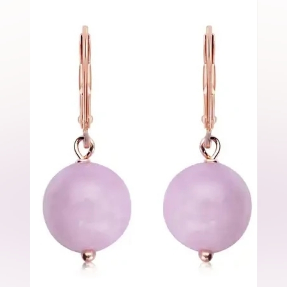 Shop LC Jewelry - Kunzite Drop Lever Earrings in 14K Rose Gold Over Sterling Silver 15 ctw